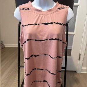 Women’s size large pink with black strip tank top